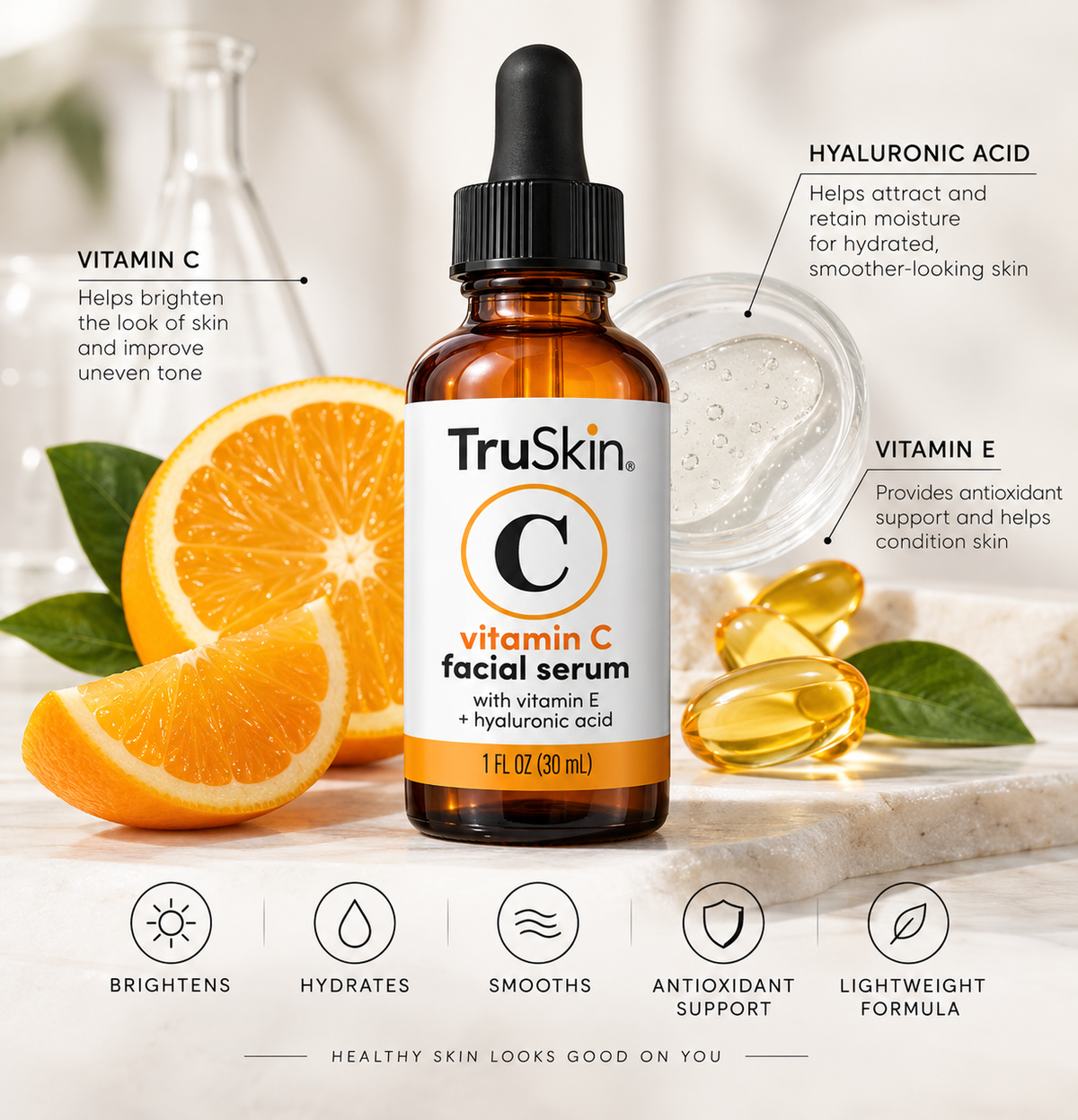 TruSkin Vitamin C Serum with Vitamin C Hyaluronic Acid and Vitamin E